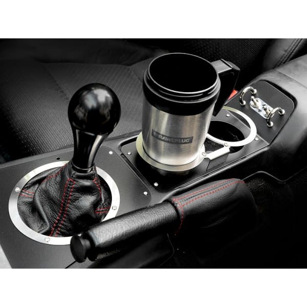 Jass Performance Stainless Cupholder Surround With Vintage Toggle El. Window Switches NA/MK1 Jass Performance Stainless Cupholder Surround With Vintage Toggle El. Window Switches NA/MK1