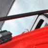 black car luggage rack clamps close