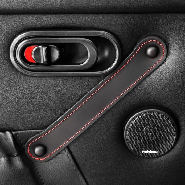 Door Pulls, Real Leather Stitched Design Door Pulls, Real Leather Stitched Design