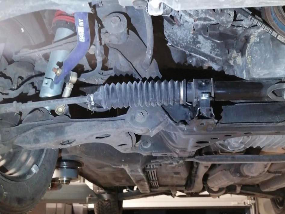 steering rack spacers NB installed