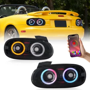 RGB LED Tail Lights for Mazda MX-5 Miata NB (1998–2005) – Dynamic Startup Animation, Plug & Play, Full LED Pair